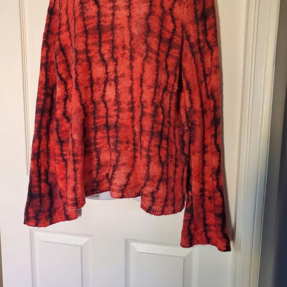 Zara Knit Tie-Dyed Sweater Oversized Bell Long Sleeve Wool Blend Small Bohemian